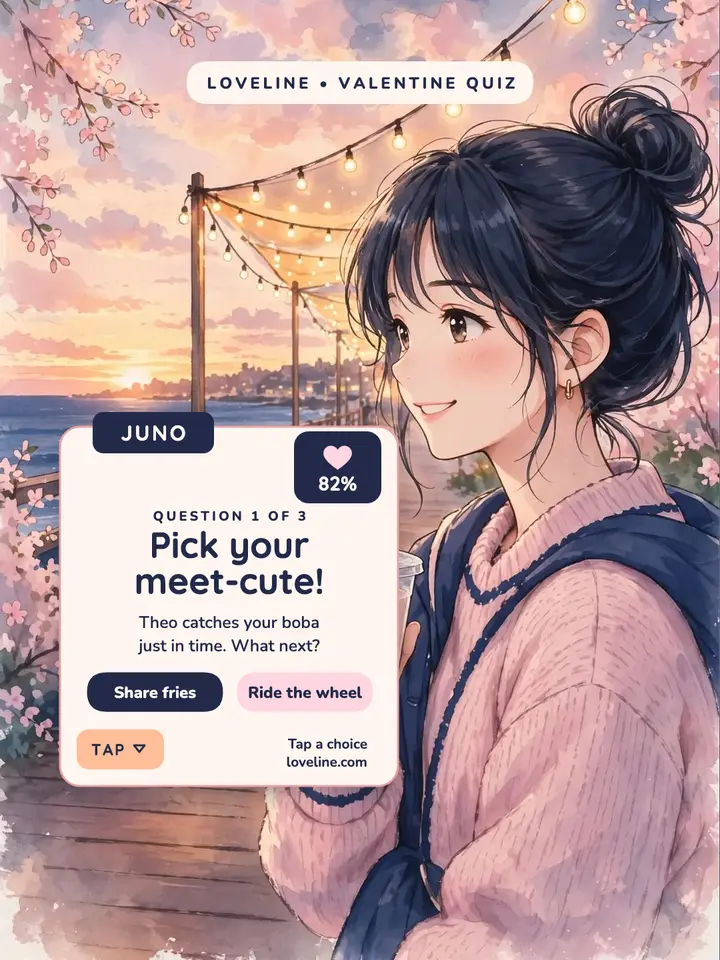 Loveline meet-cute quiz story template