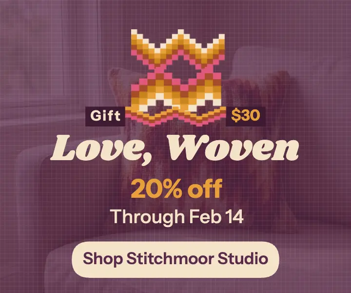 Stitchmoor Studio Valentine's cushion sale ad template