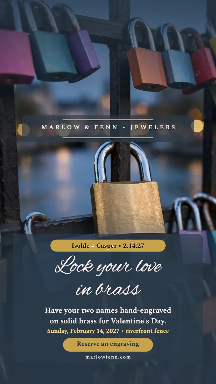 Marlow and Fenn Valentine padlock story template