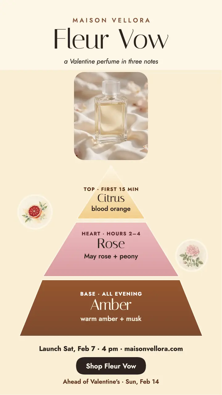 Fleur Vow perfume pyramid story template
