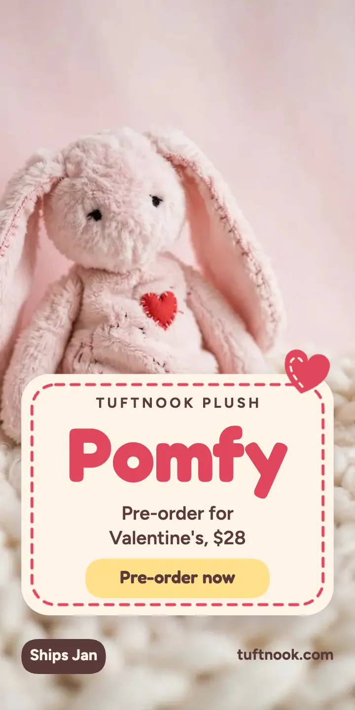 Valentine plush bunny pre-order half-page ad template