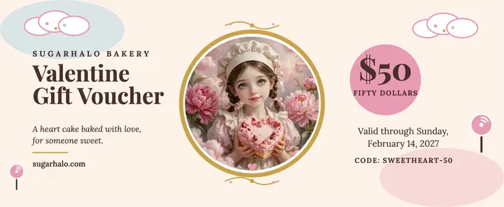 Sugarhalo Valentine gift voucher template