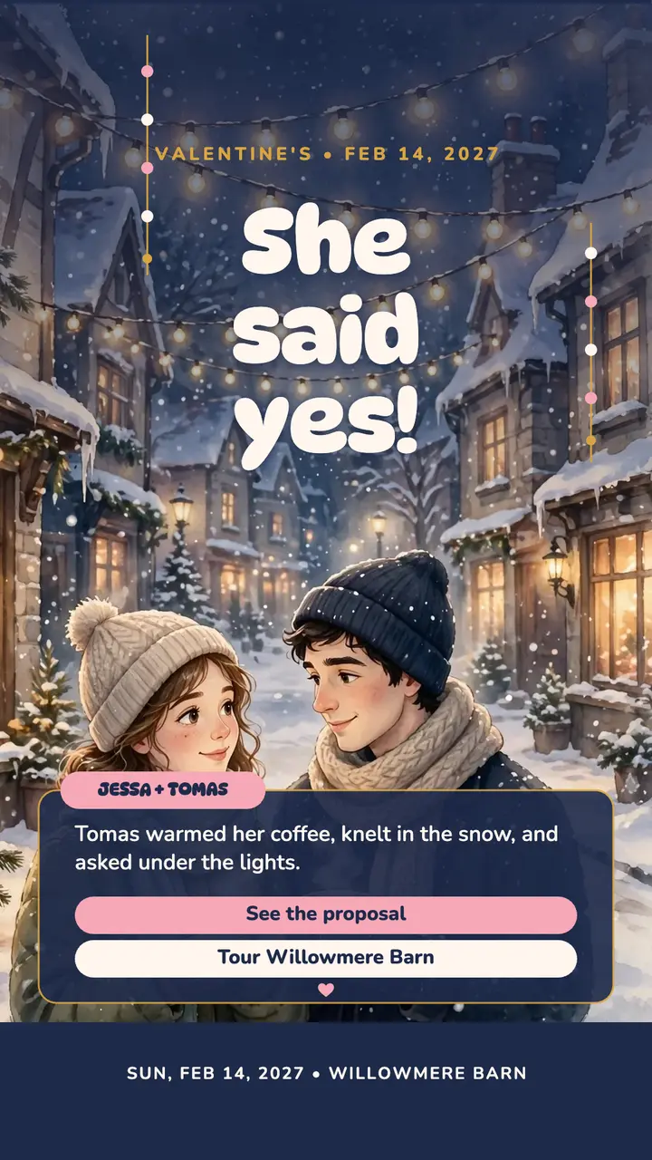 Jessa and Tomas proposal story template