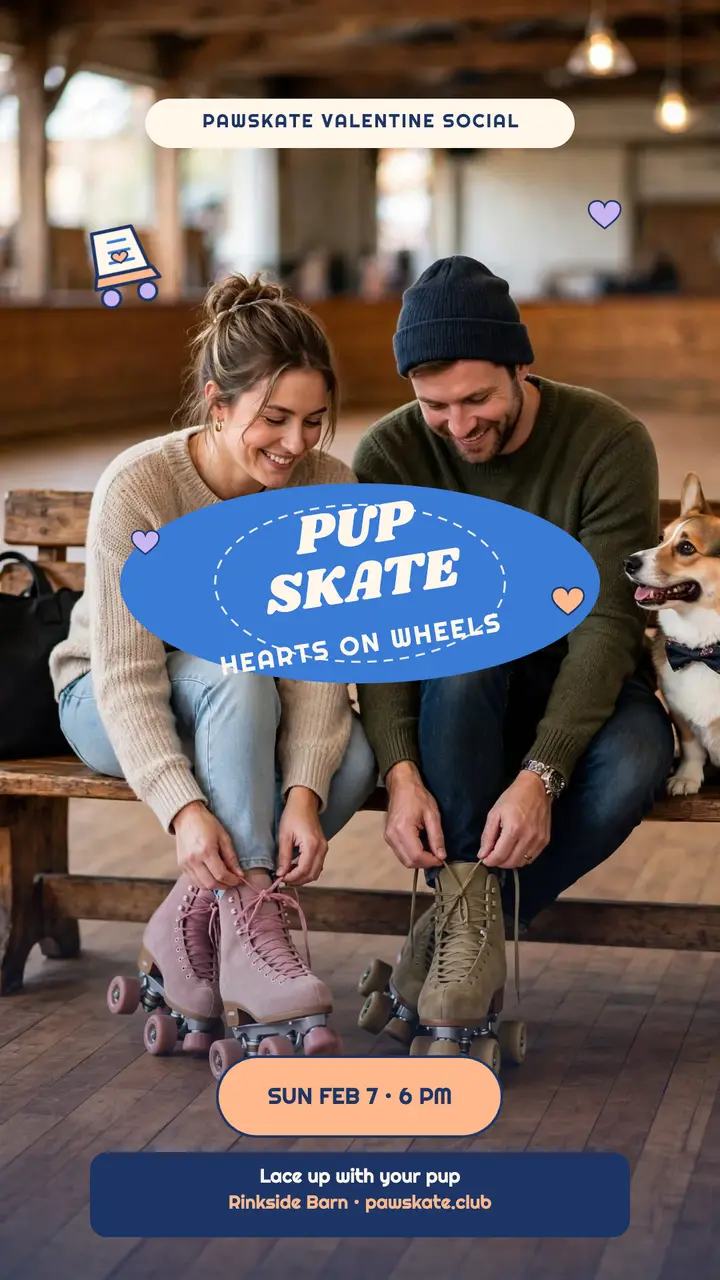 Pawskate Valentine pup skate story template