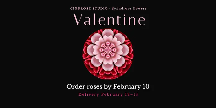 Cindrose Valentine rose pre-order post, kaleidoscope mirror template