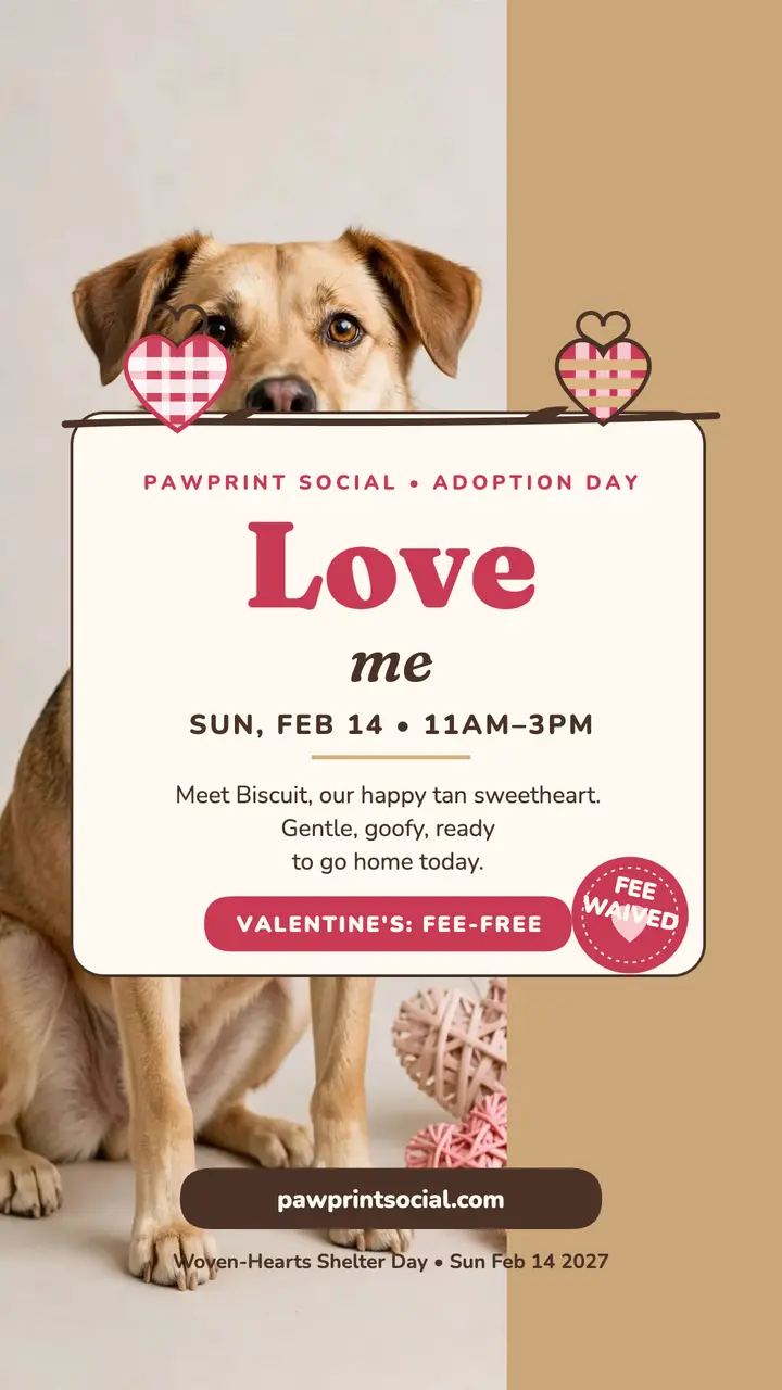 Pawprint Social Valentine adoption story template