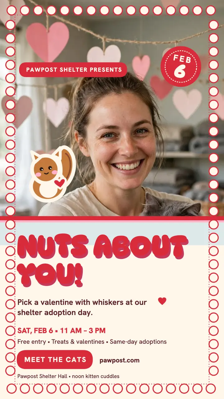 Pawpost valentine adoption story template