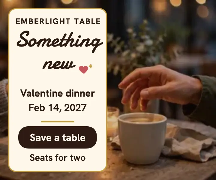 Emberlight Table soft launch Valentine ad template