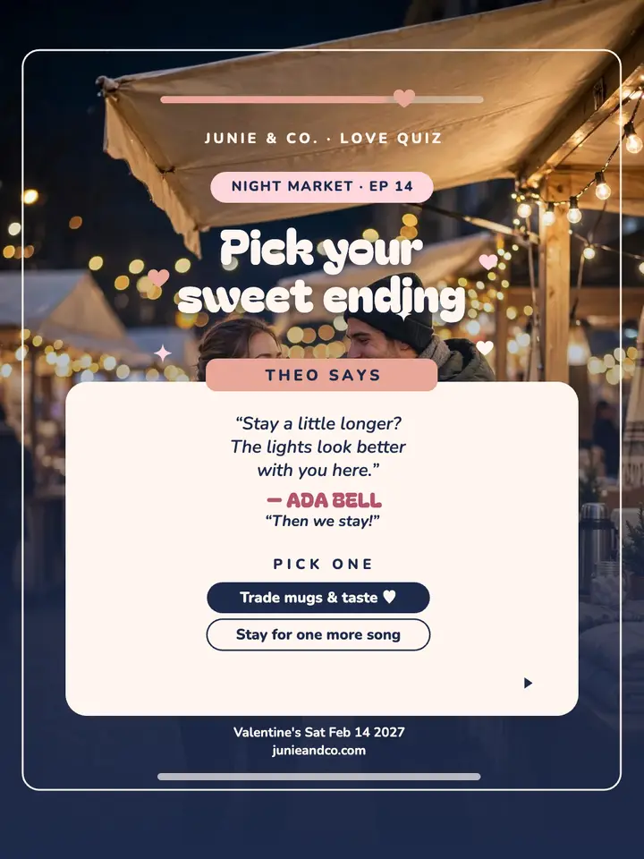 Valentine story choice post, Ada and Theo template