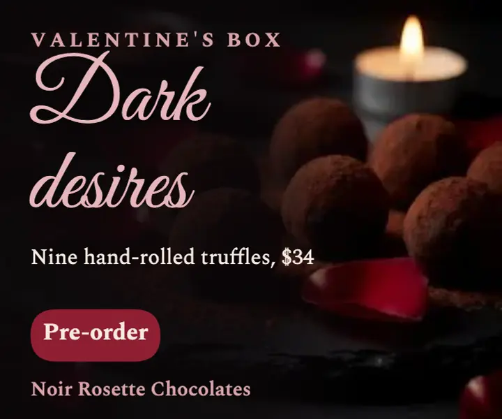 Noir Rosette Valentine's truffle ad template
