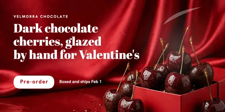 Valentine's chocolate cherries pre-order post, cherry gloss template