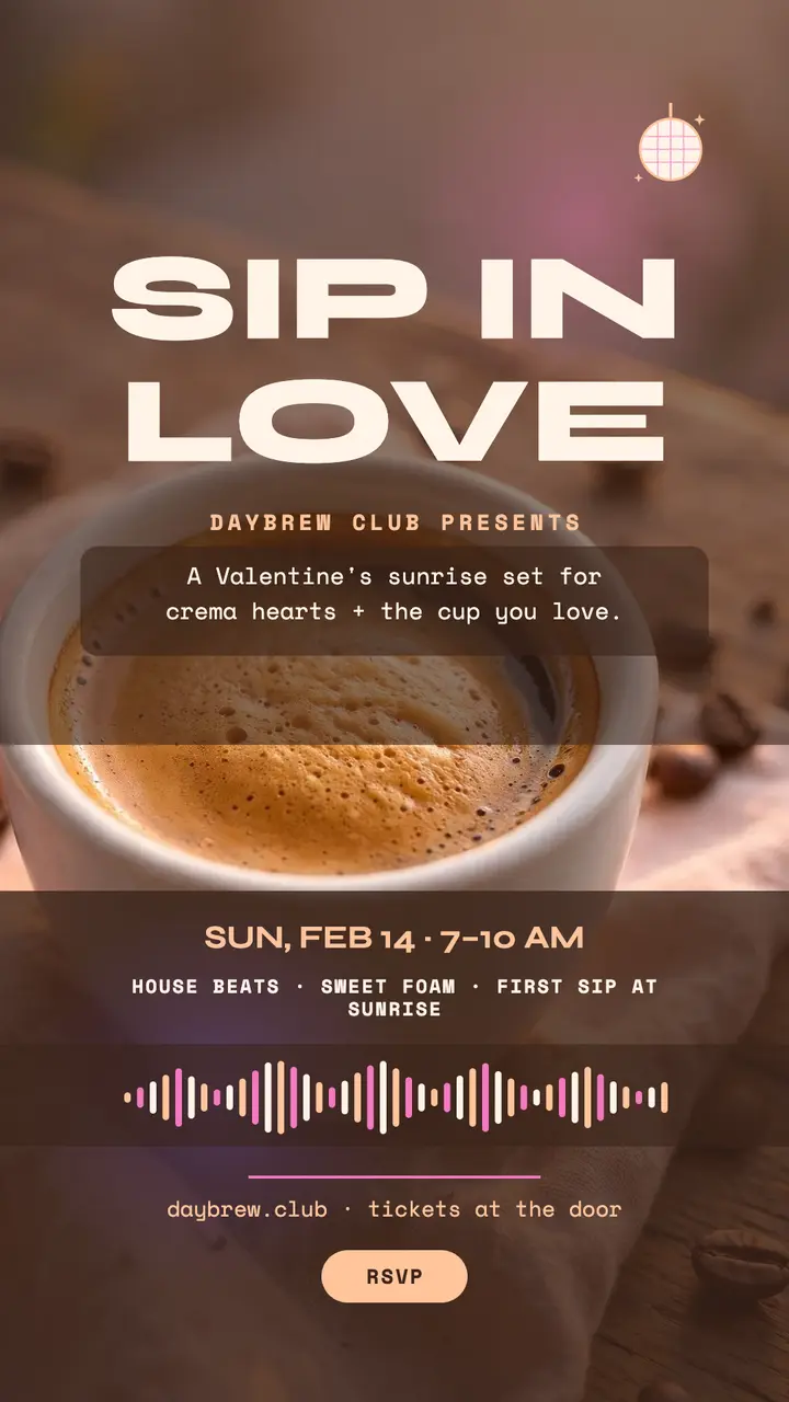 Daybrew Club Valentine's coffee rave story template