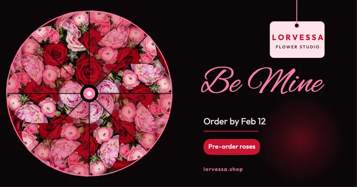 Valentine's rose pre-order kaleidoscope post template