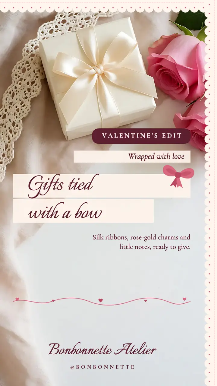 Valentine's gift edit story, coquette bows template