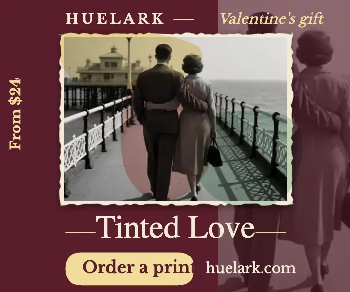 Valentine's hand-tinted portraits ad template