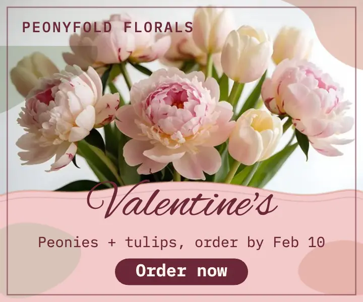 Peonyfold Valentine's peonies and tulips ad template