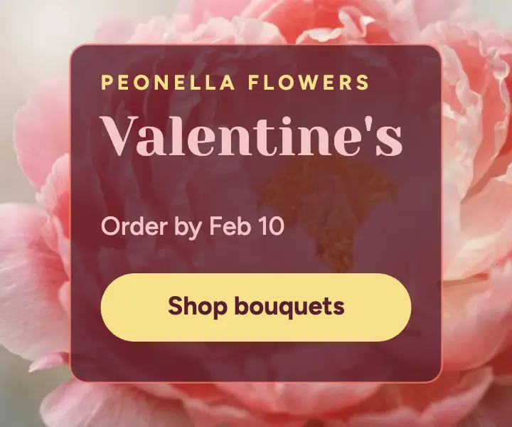 Peonella Flowers Valentine's peony ad template
