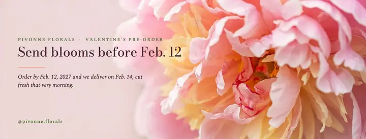 Pivonne Florals Valentine's peony pre-order cover template