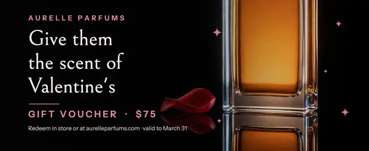 Aurelle Parfums Valentine's gift voucher template