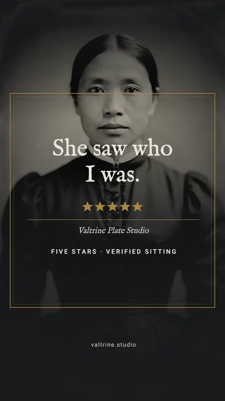 Valtrine Plate Studio tintype review story: portrait studio review story template