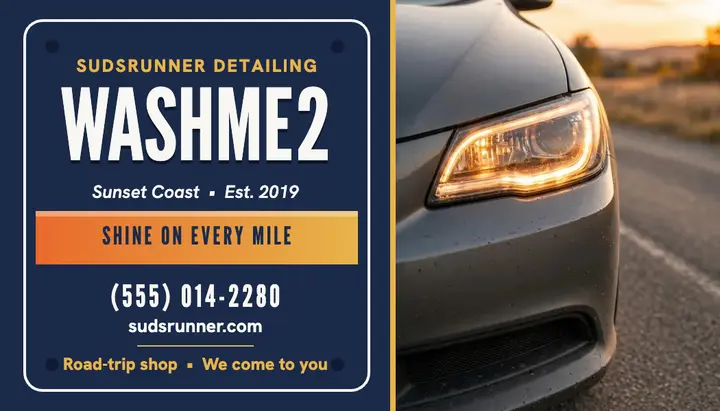 Sudsrunner vanity plate detailing card template