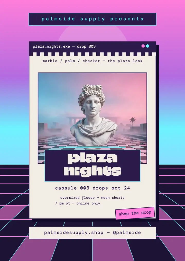 Palmside Supply Plaza Nights flyer template
