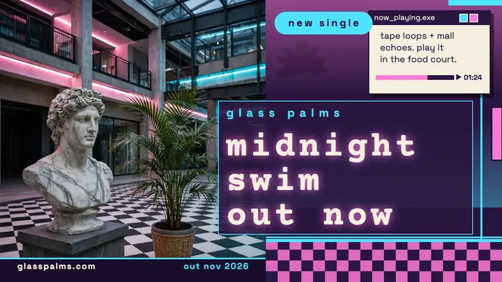 Glass Palms midnight swim vaporwave thumbnail template