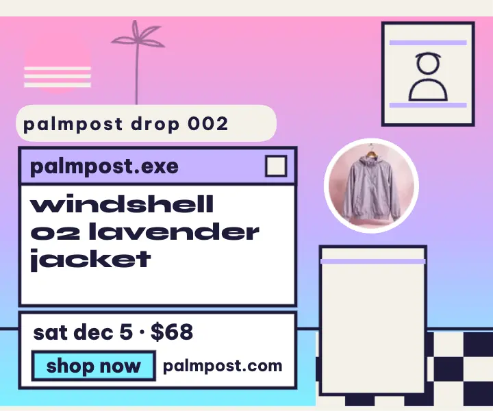 Palmpost Windshell pastel drop ad template