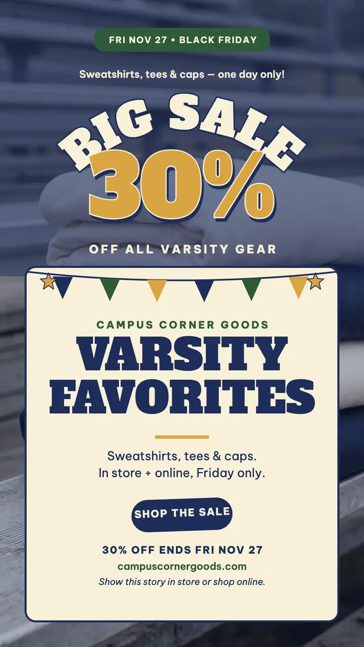 Campus Corner Goods Black Friday story template