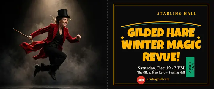 Gilded Hare winter magic revue ticket template