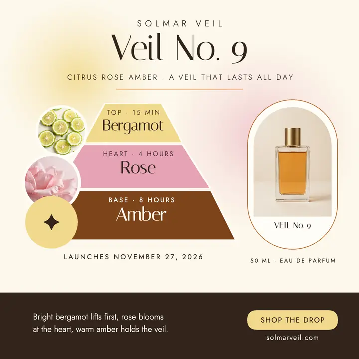 Solmar Veil No 9 perfume launch post template