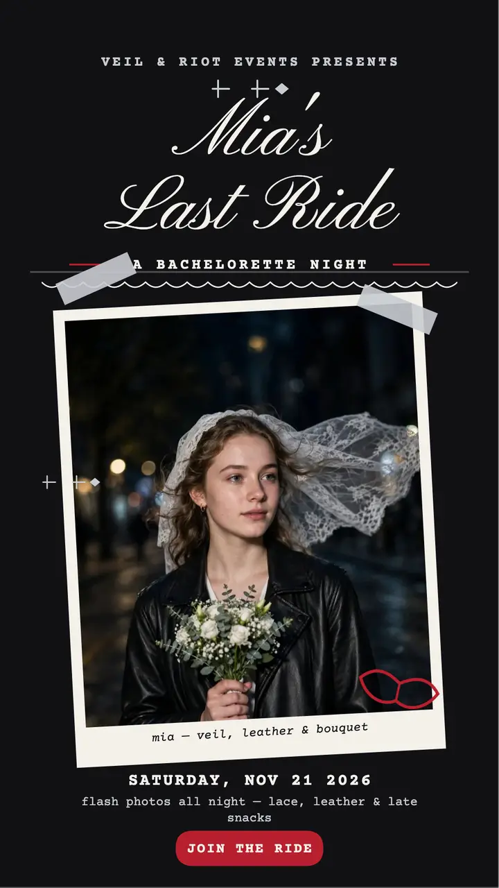 Mia's Last Ride bachelorette story template