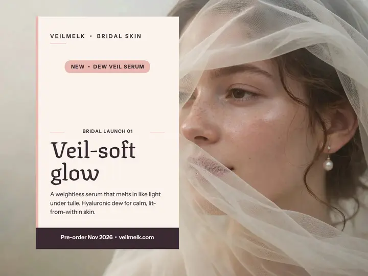 Veilmelk Dew Veil Serum bridal launch slide template