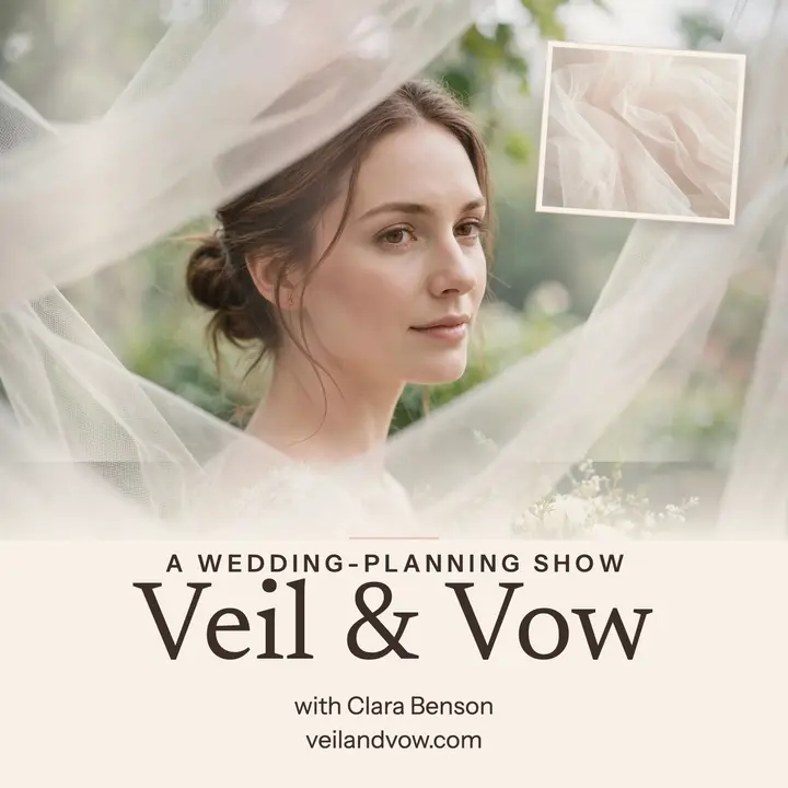 Veil and Vow bridal podcast cover: wedding podcast cover template