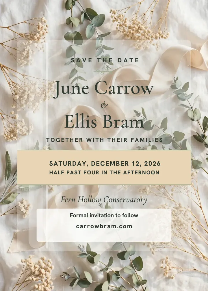 Carrow Bram vellum save the date template