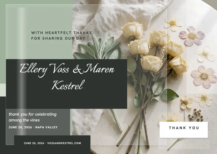 Vellum vineyard thank you certificate template