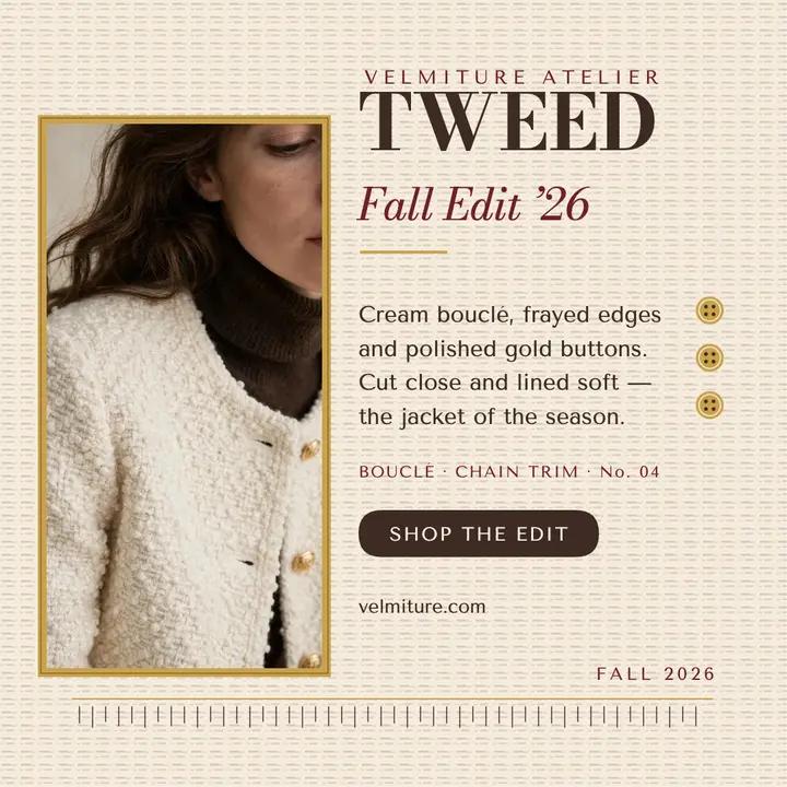 Velmiture fall tweed jacket edit post template