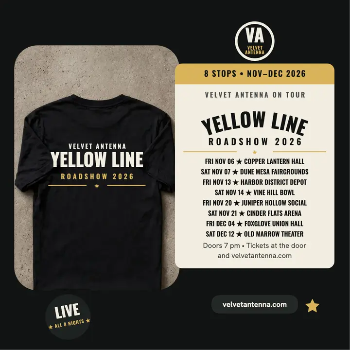 Velvet Antenna roadshow tee dates post template