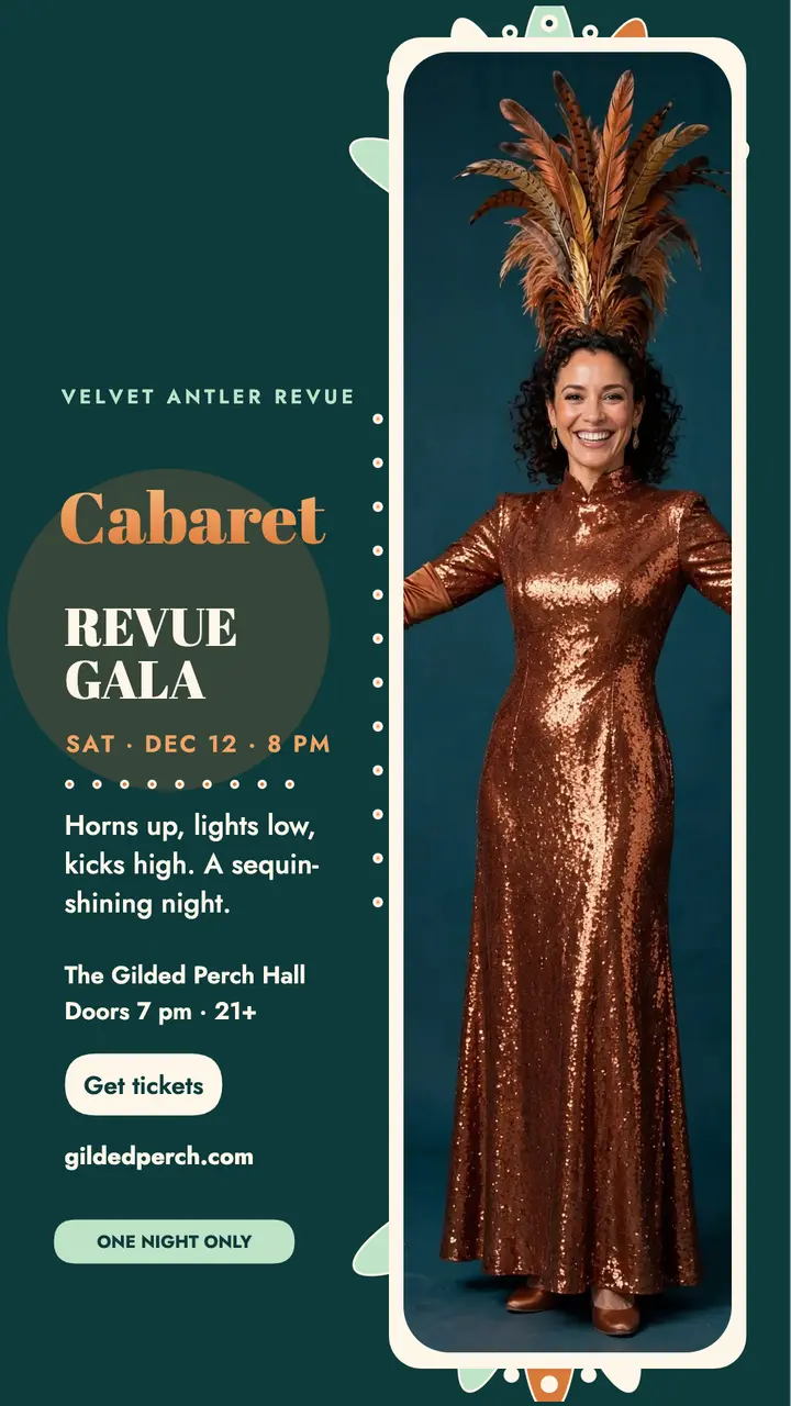 Velvet Antler cabaret revue plume story: cabaret show story template