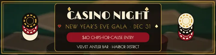 Velvet Antler casino night billboard template