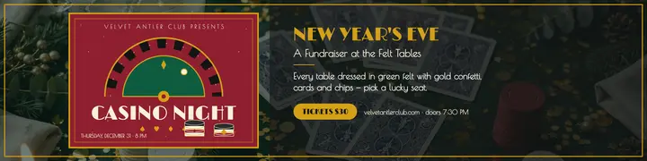 Velvet Antler casino night New Year banner template
