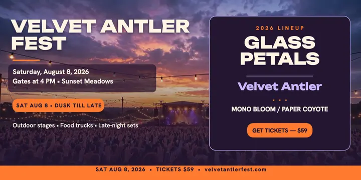 Velvet Antler Fest summer lineup post template