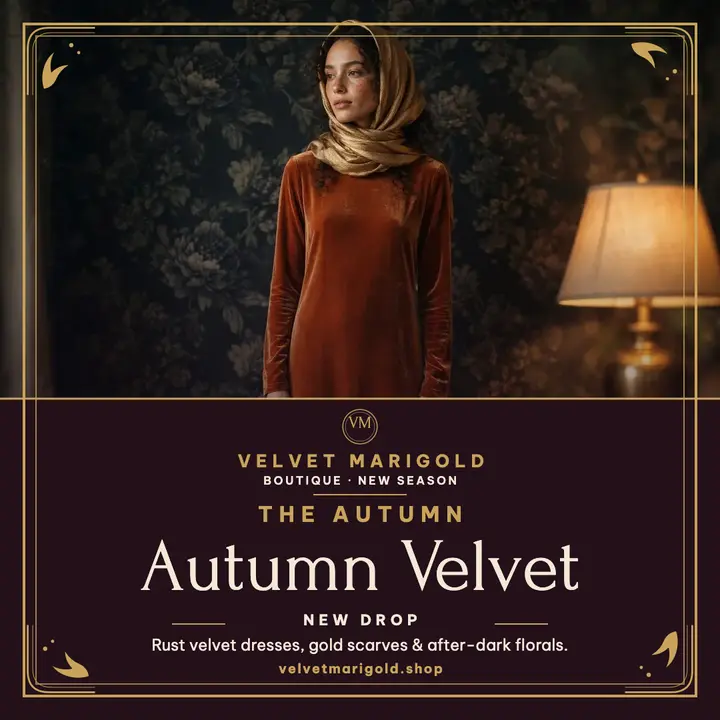 Velvet Marigold autumn velvet drop post template