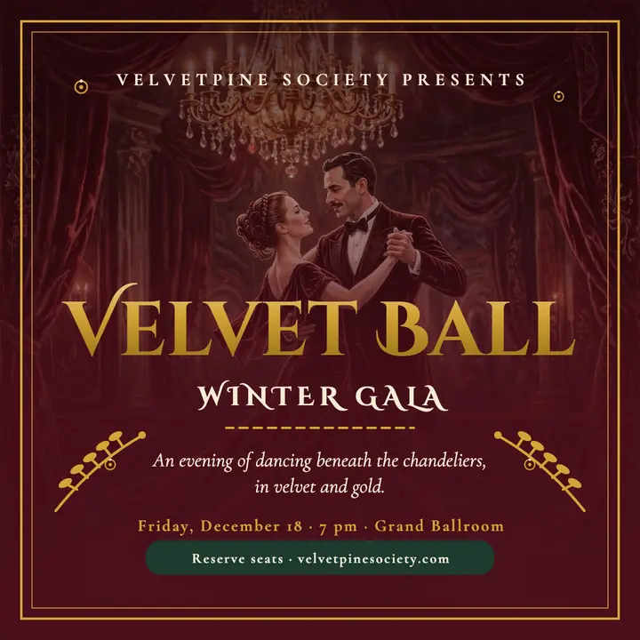 Winter Velvet Ball holiday gala post template