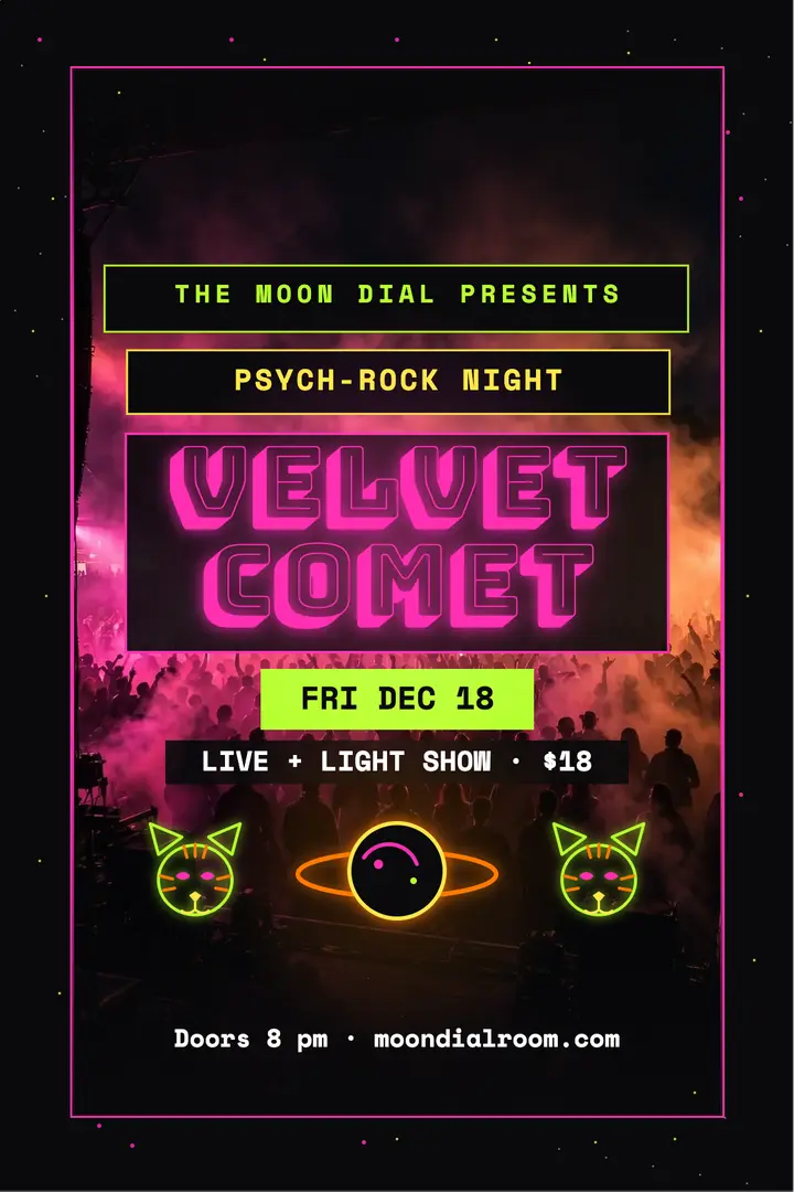 Velvet Comet psych-rock night poster template
