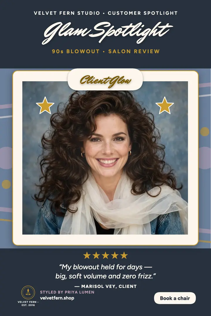 Velvet Fern glam client spotlight poster template