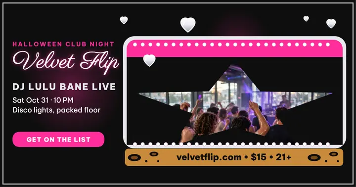 Velvet Flip club night post: club night facebook post template