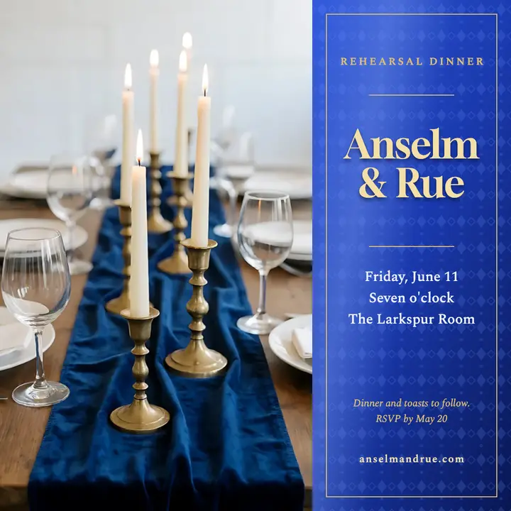 Anselm & Rue rehearsal dinner: rehearsal dinner invitation template