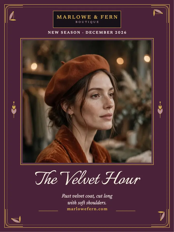 Marlowe and Fern velvet hour portrait template