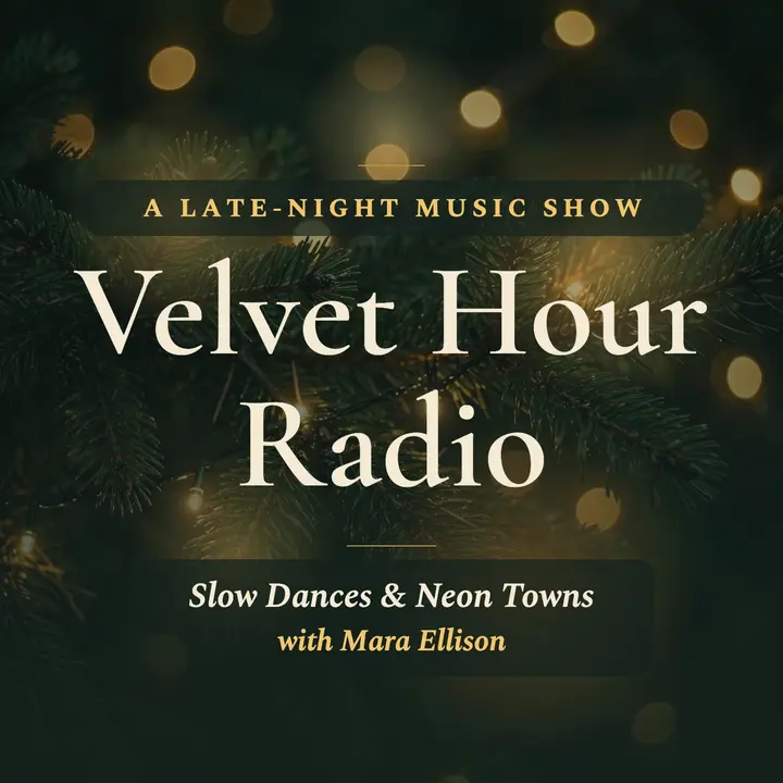 Velvet Hour Radio late-night podcast cover template